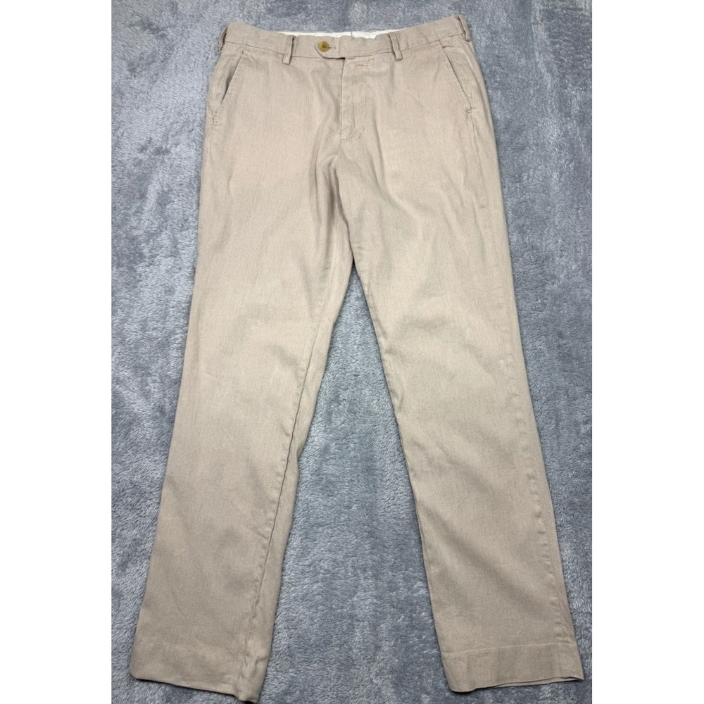 Faherty Movement Flex Linen Trouser Chino Pants Mens 34x31 Beige